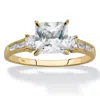 Palm Beach Jewelry 2.18 Cttw. Solid 10k Yellow Gold Princess-cut Cubic Zirconia Engagement Ring In White
