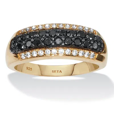 Palm Beach Jewelry .22 Tcw Spinel Cz Gold-plated Sterling Silver Ring In Yellow