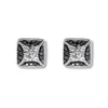 Palm Beach Jewelry .22 Tcw Sterling Silver Square Black And White Diamond Stud Earrings (3/10 Inch)