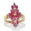 Palm Beach Jewelry 2.20 Tcw Genuine Red Ruby 14k Gold-plated Ring In Yellow