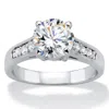 Palm Beach Jewelry 2.20 Tcw Round Cubic Zirconia Silvertone Ring In White
