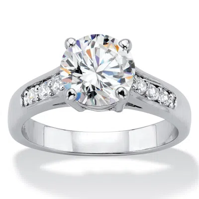 Palm Beach Jewelry 2.20 Tcw Round Cubic Zirconia Silvertone Ring In White