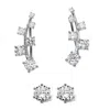 Palm Beach Jewelry 2.22 Cttw. Cubic Zirconia .925 Silver Ear Climber And Stud 2-pair Earring Set
