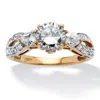 Palm Beach Jewelry 2.23 Tcw Round And Heart-cut Cubic Zirconia Ring In 10k Gold In White