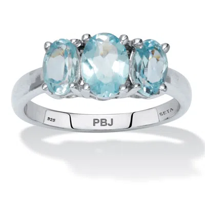 Palm Beach Jewelry 2.24 Tcw Genuine Blue Topaz Sterling Silver Ring In White