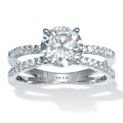 Palm Beach Jewelry 2.26 Tcw Cz Sterling Silver Engagement Ring In White