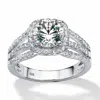 Palm Beach Jewelry 2.27 Tcw Round Cubic Zirconia Triple Shank Platinum-plated Sterling Silver Ring In White