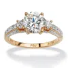 Palm Beach Jewelry 2.38 Tcw Round Cubic Zirconia Ring In Gold-plated Sterling Silver In White