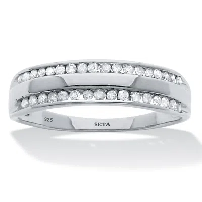 Palm Beach Jewelry .24 Tcw Diamond Sterling Silver Band Ring In White
