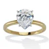 Palm Beach Jewelry 2.4 Tcw Pear Cut Cubic Zirconia 18k Gold-plated Solitaire Engagement Ring
