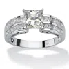 Palm Beach Jewelry 2.42 Tcw Princess-cut Cubic Zirconia 10k White Gold Engagement Anniversary Ring In White