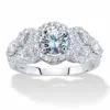 Palm Beach Jewelry 2.44 Cttw. Round Cubic Zirconia Platinum-plated Silver Halo Engagement Ring