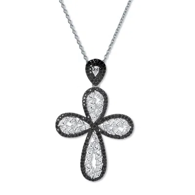 Palm Beach Jewelry 2.44 Tcw Pear Cut Genuine Topaz Sterling Silver Cross Pendant Necklace 18-inch