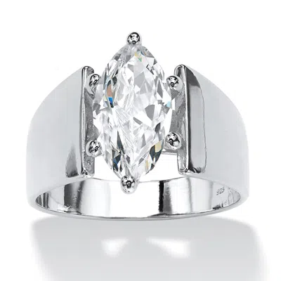 Palm Beach Jewelry 2.48 Tcw Marquise-cut Cubic Zirconia .925 Sterling Silver Ring In White