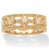 Palm Beach Jewelry .25 Cttw Round Gold-plated Sterling Silver Cubic Zirconia Filigree Ring