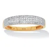 Palm Beach Jewelry .25 Tcw Diamond 18k Gold-plated Sterling Silver Pave Multi-row Wedding Ring