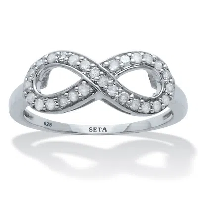 Palm Beach Jewelry .25 Tcw Diamond Sterling Silver Infinity Ring In White