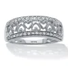 Palm Beach Jewelry .25 Tcw Diamond Sterling Silver Interchanging Heart Promise Ring