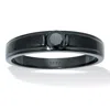 Palm Beach Jewelry .25 Tcw Men's Round Black Cubic Zirconia Black Ion-plated Stainless Steel Ring