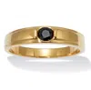 Palm Beach Jewelry .25 Tcw Men's Round Black Cubic Zirconia Gold Ion-plated Stainless Steel Ring