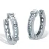 Palm Beach Jewelry .25 Tcw Sterling Silver Diamond Huggie Hoops (1/2 Inch)