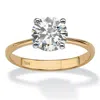 Palm Beach Jewelry 2.50 Cttw. Round Genuine Topaz 10k Yellow Gold Solitaire Bridal Engagement Ring In White