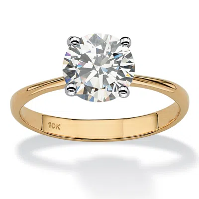 Palm Beach Jewelry 2.50 Cttw. Round Genuine Topaz 10k Yellow Gold Solitaire Bridal Engagement Ring In White