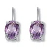 Palm Beach Jewelry 2.50 Tcw Oval Cut Genuine Amethyst And Cubic Zirconia Sterling Silver Earrings In Purple