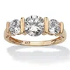 Palm Beach Jewelry 2.50 Tcw Round Cubic Zirconia 10k Gold 3-stone Bridal Engagement Ring In White