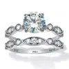 Palm Beach Jewelry 2.52 Tcw Round Cubic Zirconia Platinum-plated Sterling Silver Bridal Ring Set