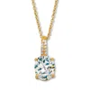 Palm Beach Jewelry 2.59 Cttw. Oval Cut Cz Two Tone Gold-plated Silver Pendant With 18-20" Chain