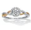 Palm Beach Jewelry .26 Tcw Diamond Tutone Sterling Silver Halo Twist Ring