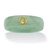 Palm Beach Jewelry .26 Tcw Round Genuine Peridot And Green Jade Ring In 10k Gold In Green