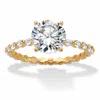 Palm Beach Jewelry 2.63 Cttw. Cubic Zirconia Two-tone 18k Gold-plated Silver Engagement Ring