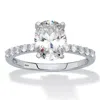 Palm Beach Jewelry 2.64 Cttw. Oval Platinum-plated Silver Created White Sapphire Engagement Ring