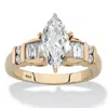 Palm Beach Jewelry 2.69 Cttw 14k Gold-plated Silver Marquise-cut Cubic Zirconia Engagement Ring In White