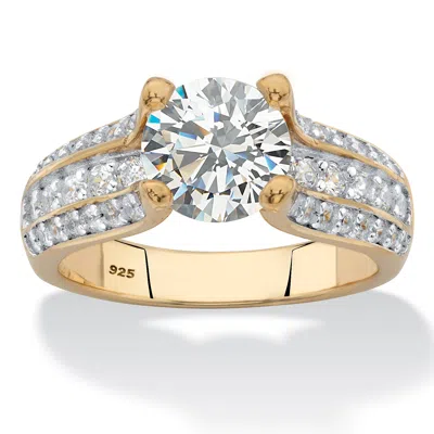 Palm Beach Jewelry 2.69 Tcw 14k Gold/ss Cz Engagement Ring In Yellow