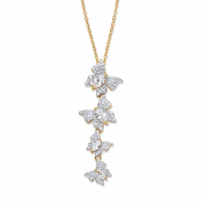 Palm Beach Jewelry 2.74 Cttw. Cubic Zirconia Gold-plated Butterfly Pendant Necklace 18"-20"
