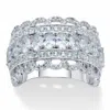 Palm Beach Jewelry 2.75 Cttw. Oval-cut Cubic Zirconia Silvertone Scalloped Vintage-style Ring