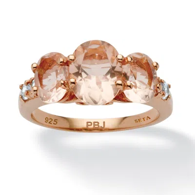 Palm Beach Jewelry 2.82 Tcw Cz And Simulated Pink Morganite Ring In Multi