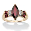 Palm Beach Jewelry 2.85 Tcw Marquise-cut Garnet And Diamond Accent Ring In Solid 10k Gold In Red