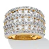 Palm Beach Jewelry 2.86 Tcw Round Cubic Zirconia Multi-row Dome Ring Gold-plated In White
