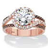 Palm Beach Jewelry 2.91 Cttw. Rose Gold Plated Sterling Silver Round Cubic Zirconia Engagement Ring