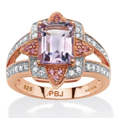 Palm Beach Jewelry 2.93 Tcw Genuine Amethyst 18k Gold-plated Ring In Multi