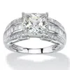 Palm Beach Jewelry 2.94 Tcw Square-cut And Baguette Cubic Zirconia Engagement Ring 10k White Gold In White