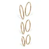 Palm Beach Jewelry 3 Pair Gold Ion-plated Stainless Steel Hoop Earrings In Gold