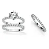 Palm Beach Jewelry 3 Piece 3.75 Tcw Cz Bridal Ring Set In Platinum-plated Sterling Silver In White