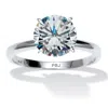Palm Beach Jewelry 3 Tcw Cz Silvertone Solitaire Engagement Ring In White