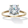 Palm Beach Jewelry 3 Tcw Round Cubic Zirconia 10k Gold-plated Solitaire Engagement Ring, Sizes 5-10