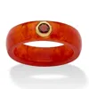 Palm Beach Jewelry .30 Tcw 10k Gold Garnet And Genuine Red Jade Yellow Gold Band Ring In Red